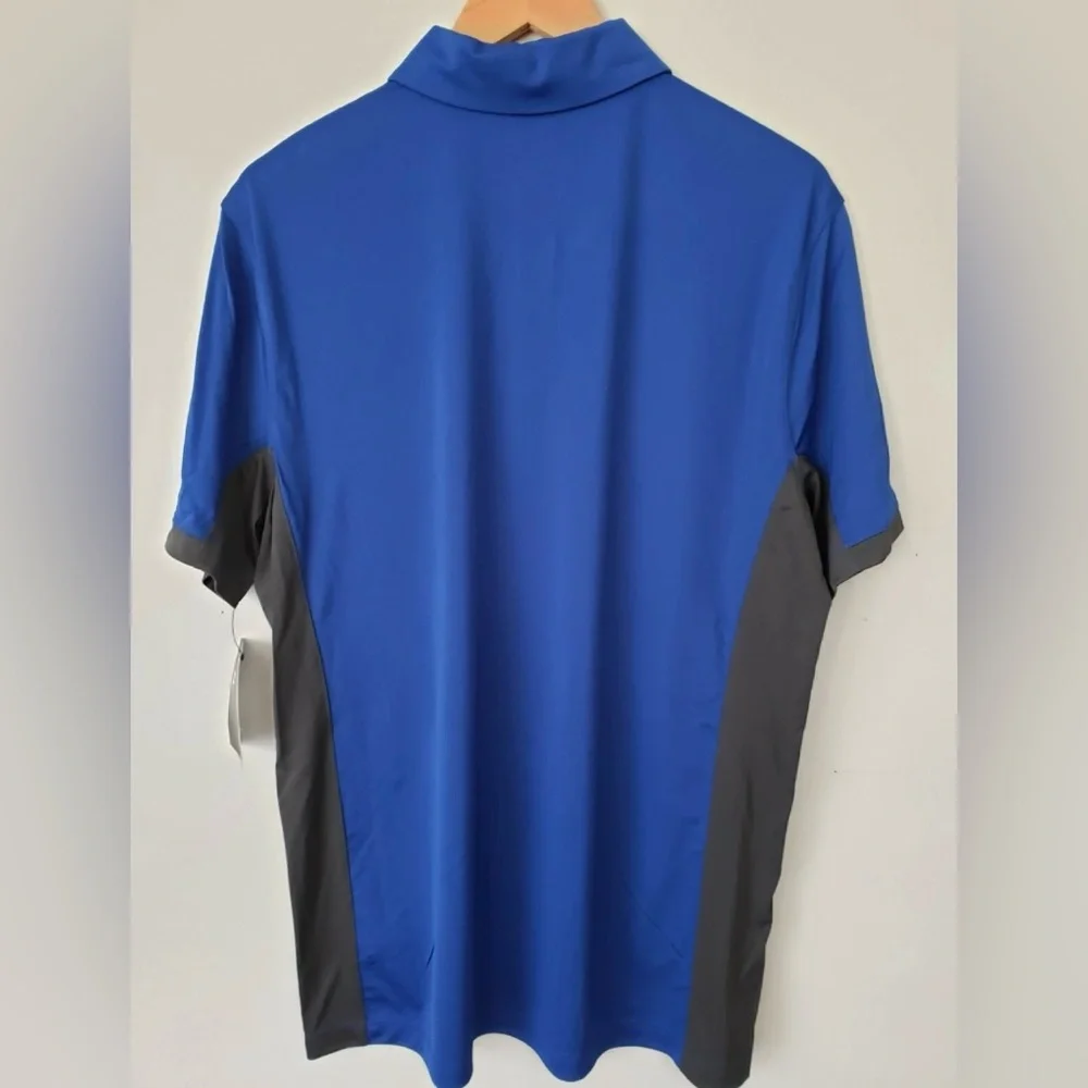 Nike Men's Blue and Gray Polo Shirt - Picture 8 of 11